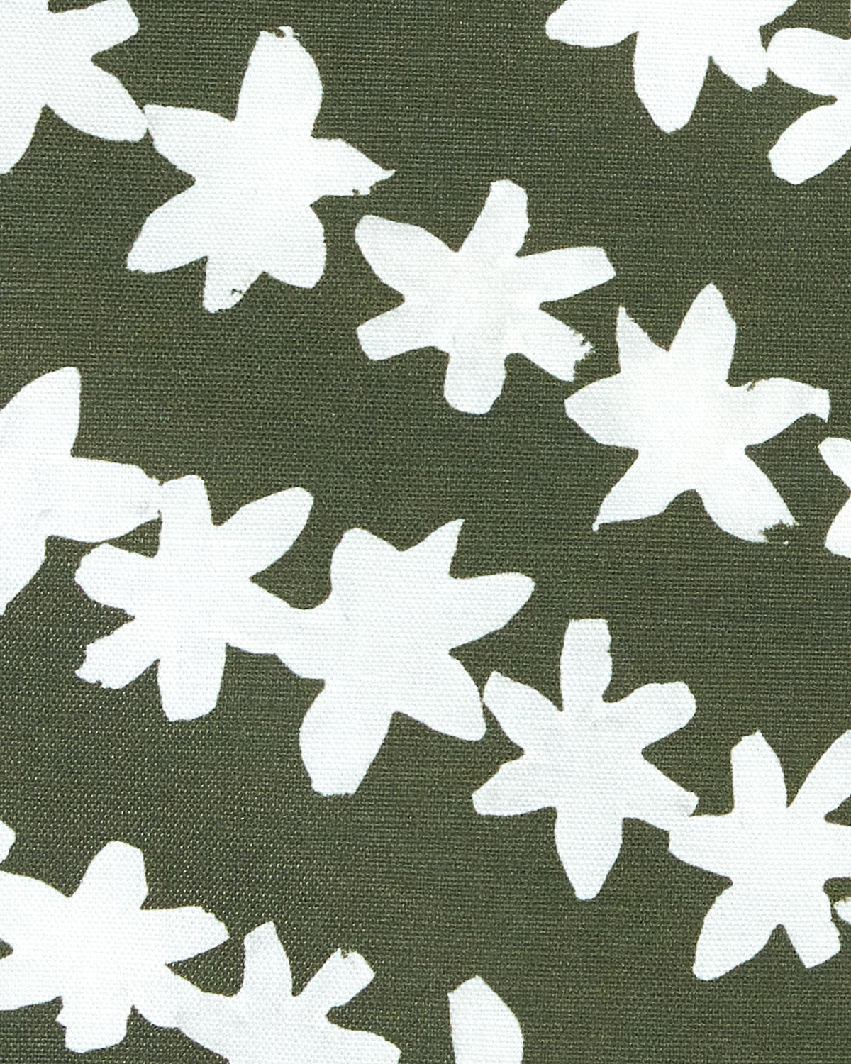 Stamped Garland Fabric in Dark Olive