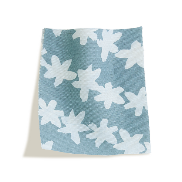 Stamped Garland Fabric in Harbor Blue