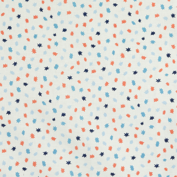 Stars Fabric in Sky/Tomato