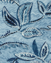 Textured Botanical Fabric in Dark Blues Image 2