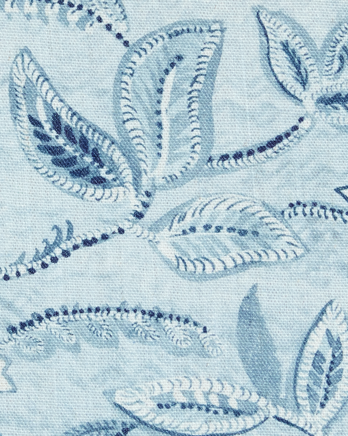 Textured Botanical Fabric in Light Blues