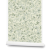 Textured Botanical Wallpaper in Pale Green Image 1