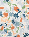 Wildflower Fabric in Blue/Tomato Image 2