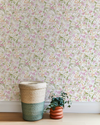 Wildflower Wallpaper in Pink/Green Image 3
